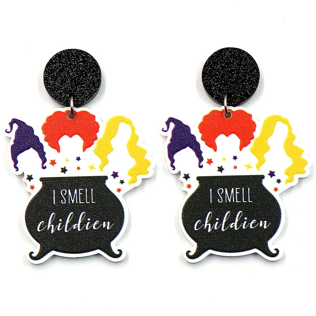 ERS729ER1563 Women's Trendy Halloween Glitter Acrylic Earrings CN Drop Movie Character Fine Parties Cartoon Top Fashion Jewelry