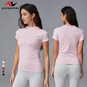 Hot-Selling High-Quality Fabric Brand Customization Available Multi-Color Selection Fitted Short-Sleeved T-Shirt Yoga Top