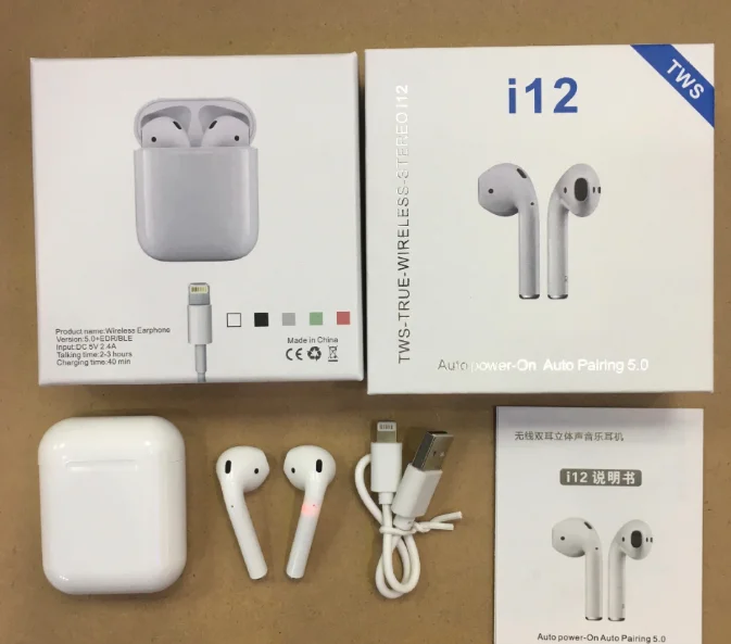 
Amazon Choice беспроводные наушники-вкладыши I12s роскошные наушники водонепроницаемые спортивные синие зубья наушники с зарядным устройством 