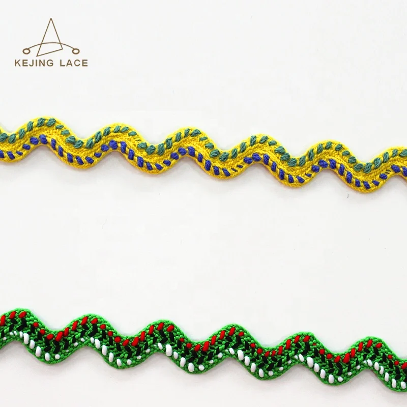 Custom Widely Solid Ric Rac Trim Wholesale Colorful Zig Zag Ribbon Garment