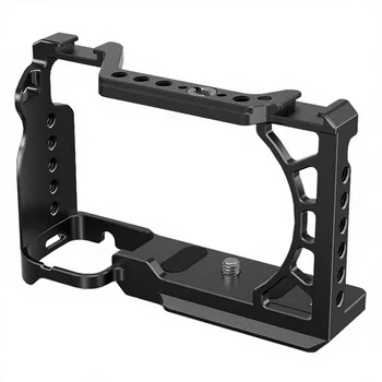 Poyinco Customizable Camera Cage for A6500/A6400/A6300/A6000 Aluminum Video Rig Cold Shoe Mounts 1/4" Threads Anti-Scratch detail image