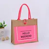 Pink burlap bag