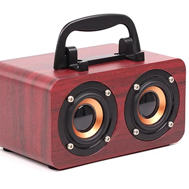 Portable Retro Wooden Wireless Music Player Subwoofer BT Speaker for Phone PC
