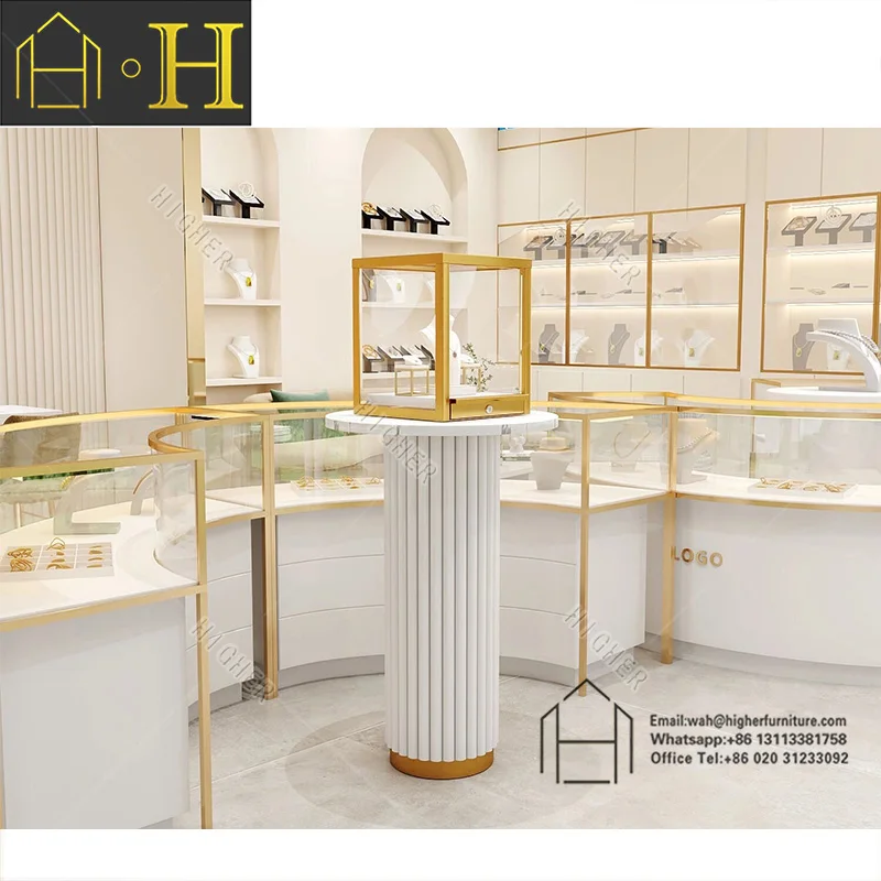 Luxury Glass Jewellery Counter Display Cabinet Jewelry Showcase ...