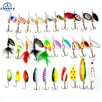 CHEERY Fishing Lures Kit Set Spinnerbait for Bass Trout Walleye Salmon Assorted Metal Hard Lures Inline Spinner Baits 10pcs Kit – Metal Jig – view 2