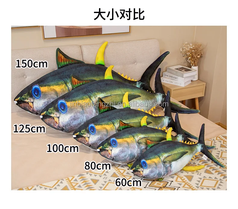 Hot Sell Funny Fish Plush Pillow Soft Plush Simulation Tunas Throw