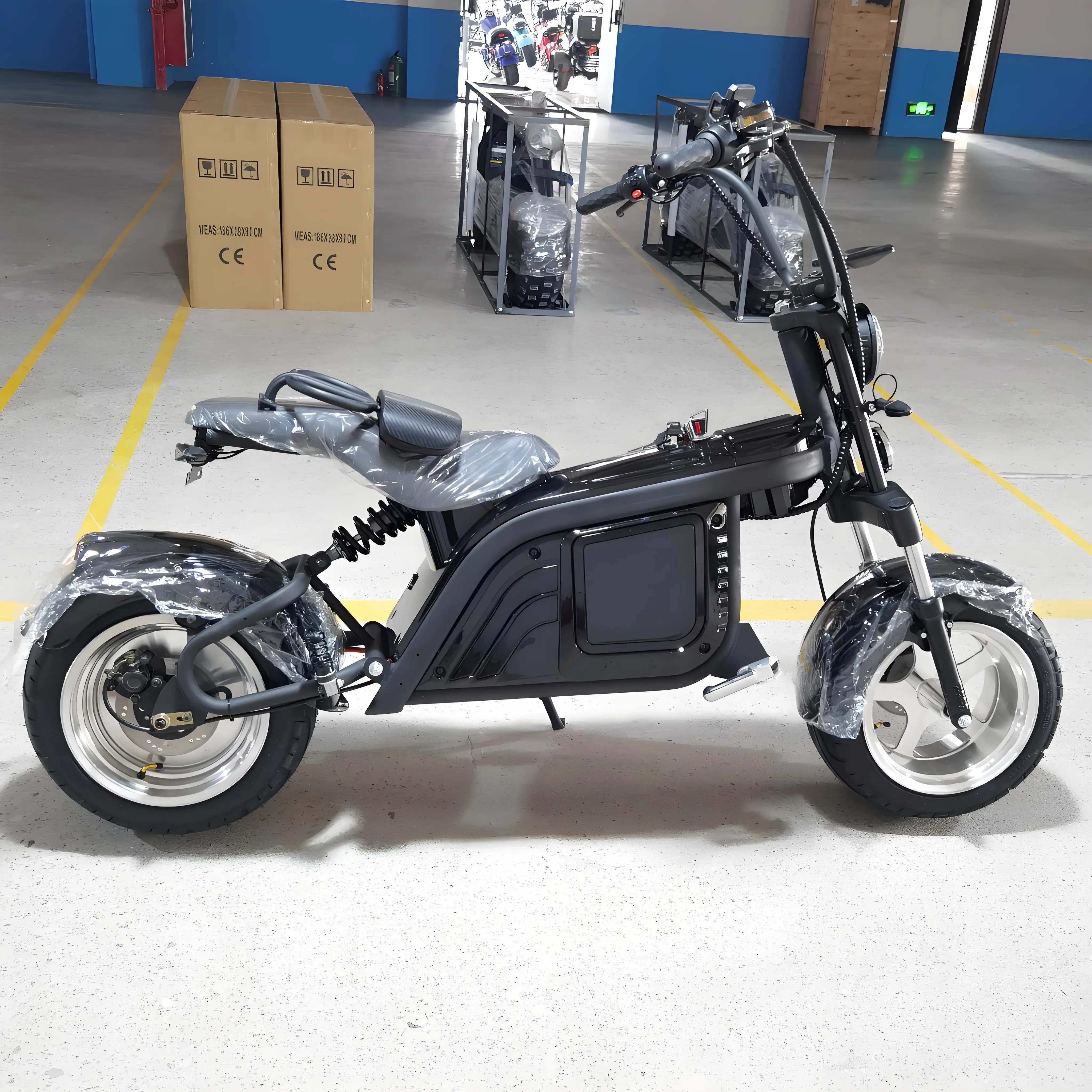 Factory New EEC COC Vehicle 2 Wheel Big Fat Tyre Standing Citycoco Two Seat Electric Scooter For Adults