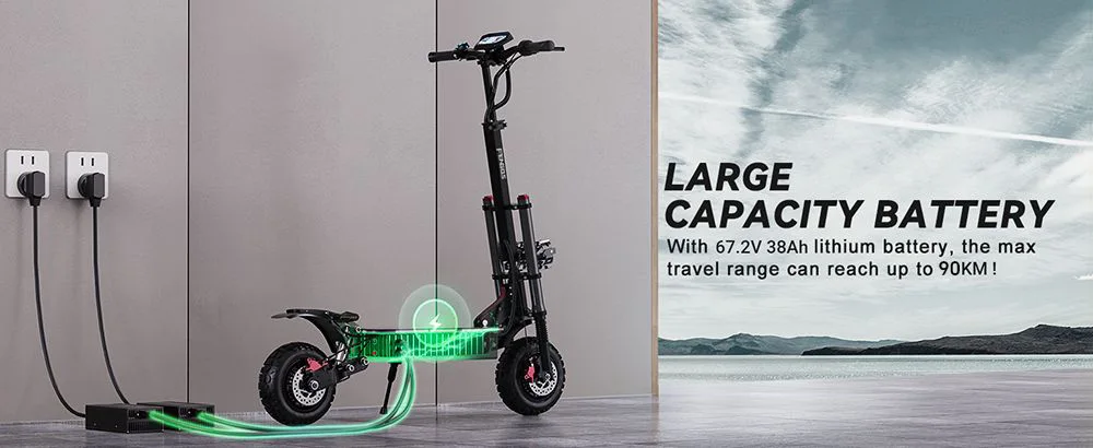 EU Stock 67.2V 38Ah 2800W*2 80km/h FENGQS GT8 PRO Electric Scooter 11 inch Tires Hydraulic Disc Brakes With 90km Range