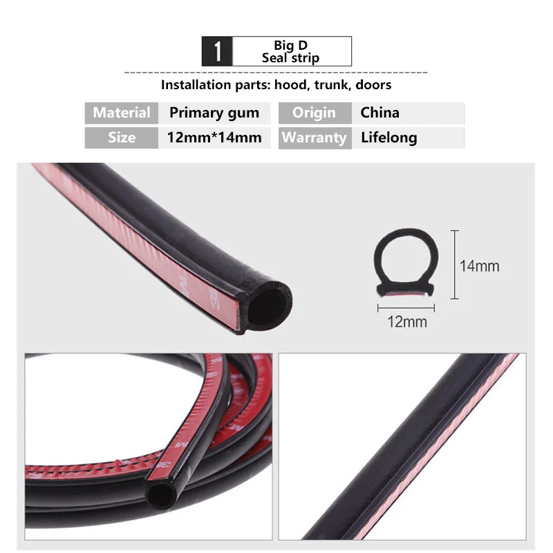 Car Door Sealing Strips B P Z D Shape Epdm Rubber Noise Insulation