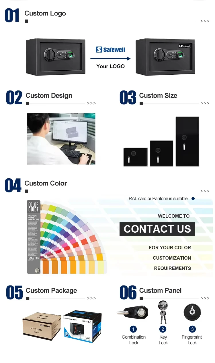 Safewell YB-500A Large Lockable Jewelry Safe Box - Secure Storage