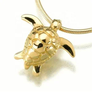 Customized Pet Cremation Jewelry gold Plated Turtle Cremation Pendant,Ashes Jewelry Urn Pendant