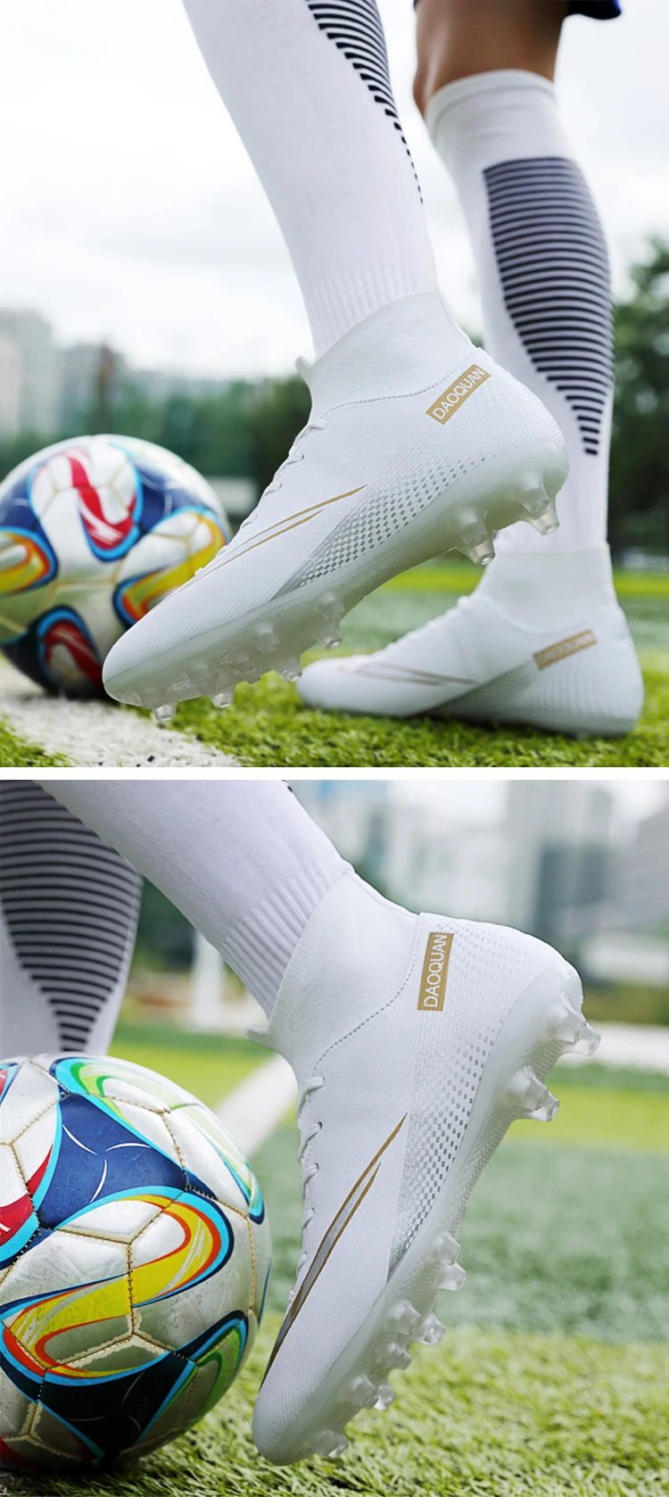 Soccer Shoes Men's Hightop Rubber Studs Sports Football Boots Men's