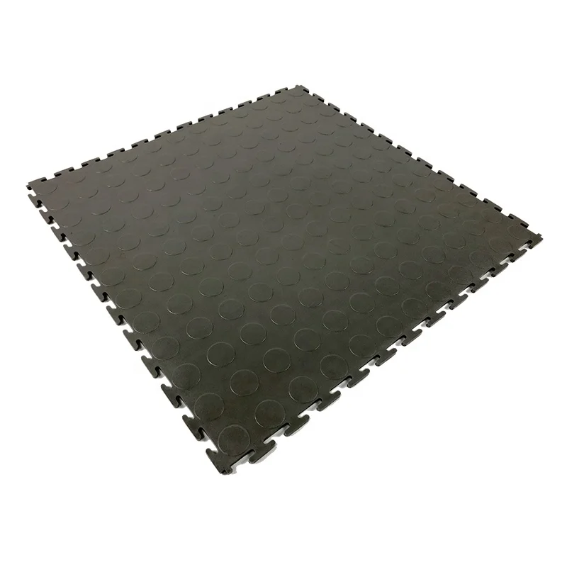 Interlocking 6MM PVC Vinyl Garage Floor Tiles Wear-Resistant Non-Slip Commercial Industrial Flooring for Workshop Warehouse Use