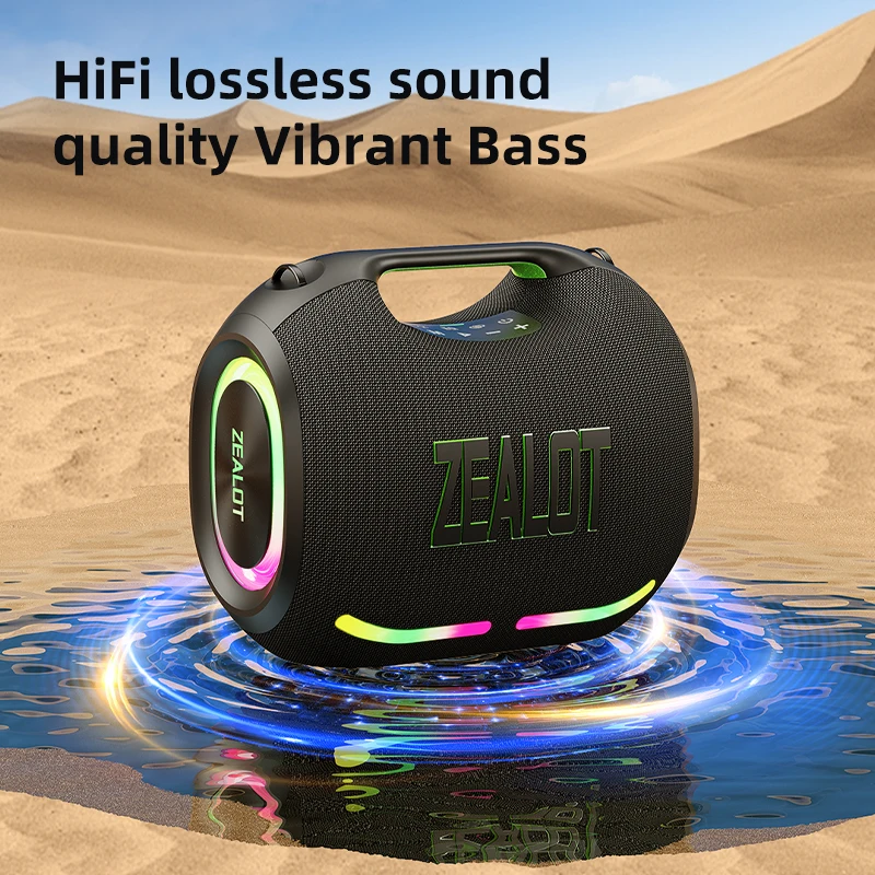ZEALOT-ZE01 120W ワイヤレススピーカー ZEALOT ZE01 120W Wireless Speaker With Carry Handle,EQ Mode, RGB