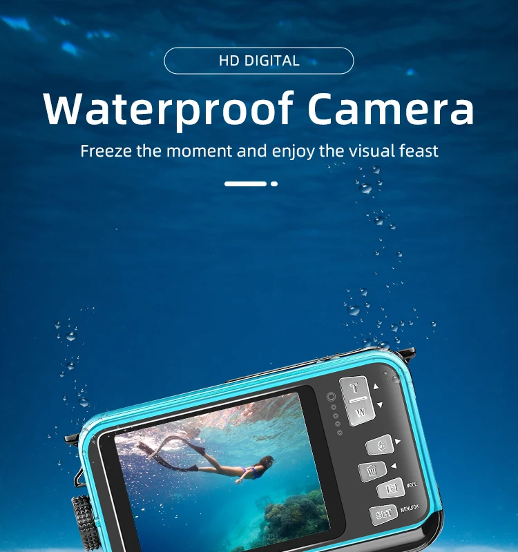 Underwater Digital Camera,3m Waterproof,2.7inch And 1.8inch Dual