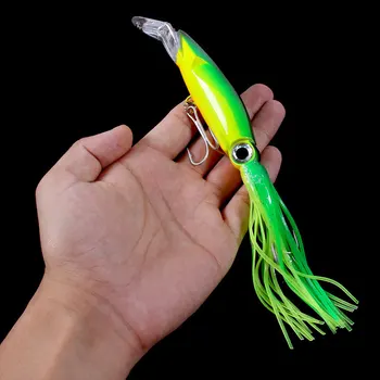 Luminous Squid Fishing Lure 40g Beard Man Long Cast Slow Sinking Realistic Big Octopus Sea Fishing Grouper Silicone Live Bait – Soft Lure – view 3