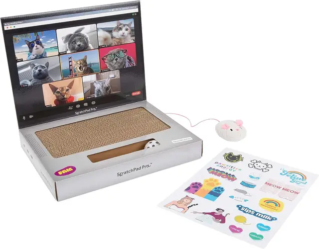 Customize New Design Cat Scratch Board Toys Cardboard Laptop Shape Cat Popular Scratch Board