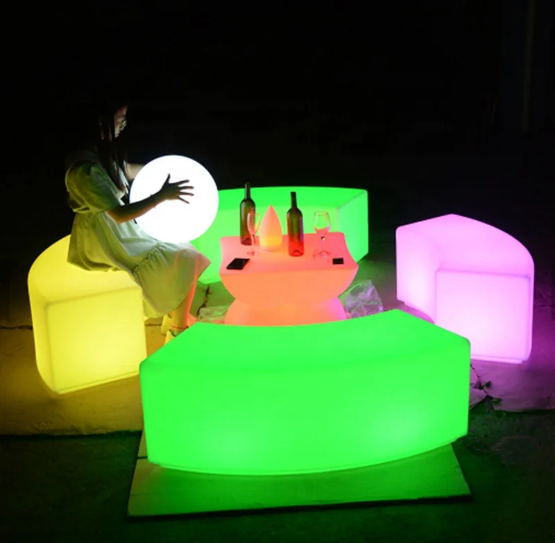 Modern Bar Furniture Led Light Wedding Bar Stools Led Furniture Tables