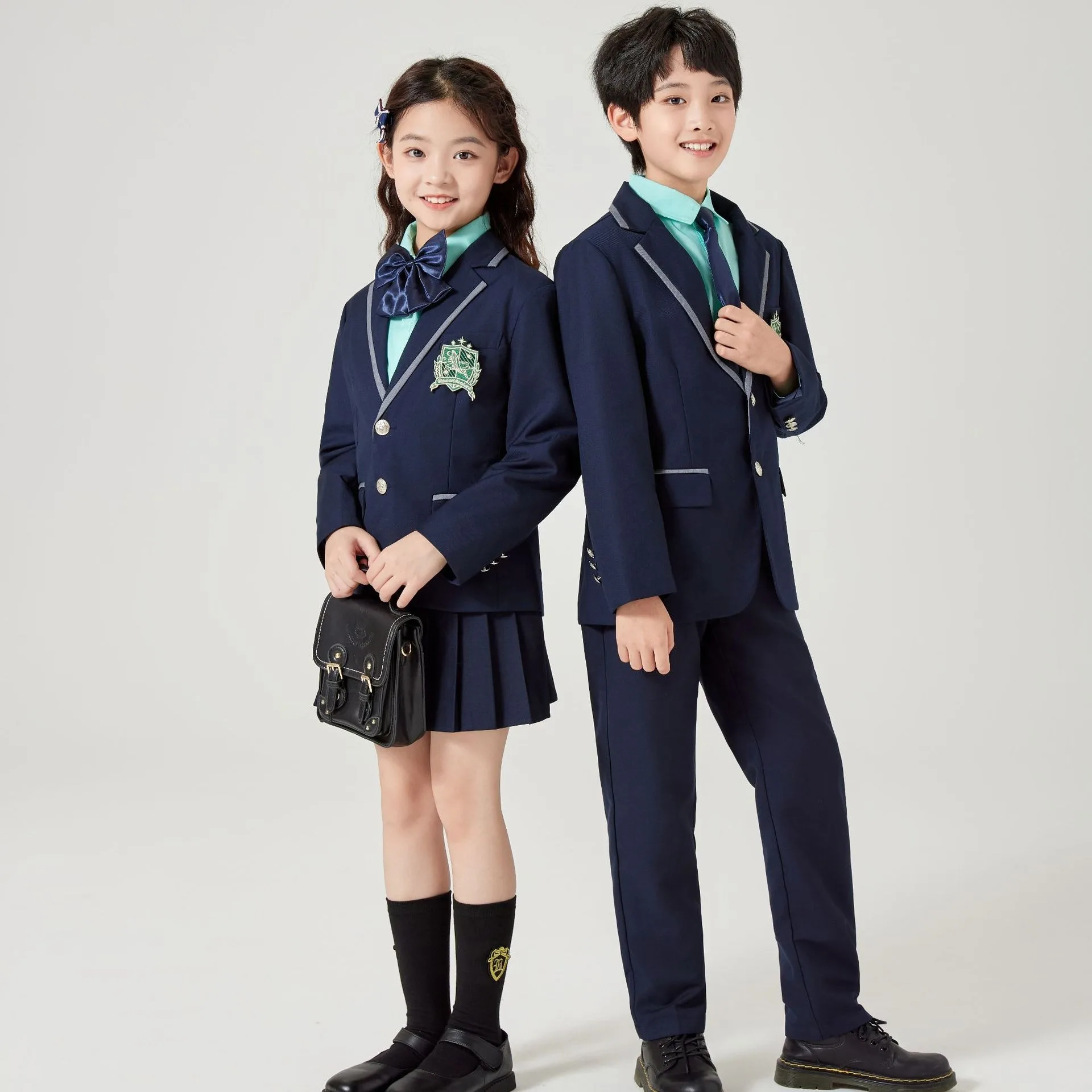 Various Navy Blue School Uniform Design 3 Pieces School Uniforms 2025 Primary School Uniform