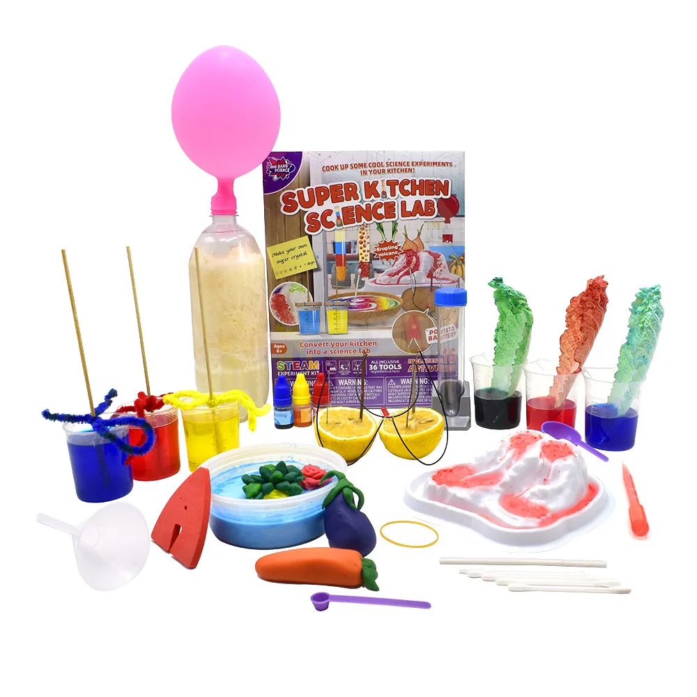 Super Kitchen Science Lab 16 Experiments Kids Learning Toys and Children Experience Chemical Phenomenon Education Kitchen Toys