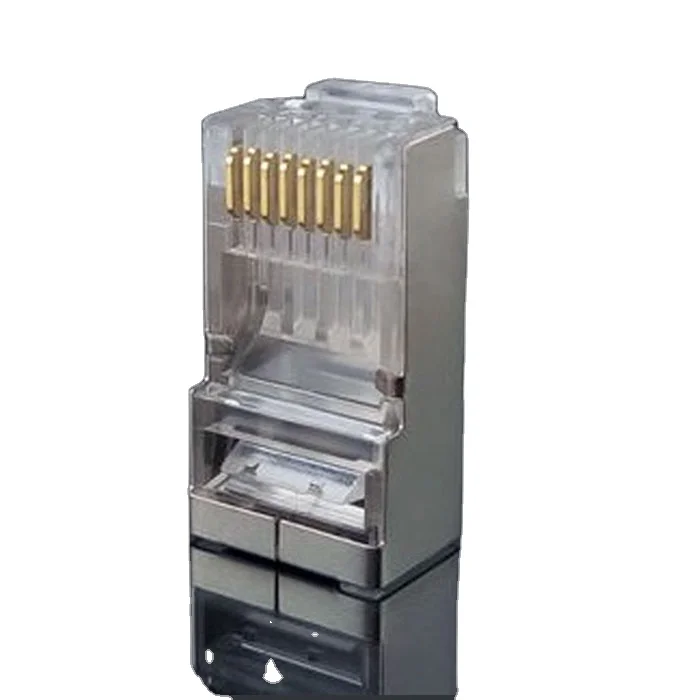 8P8C Ethernet Pass Through Plug RJ45 Connector UTP Gold plated FTP Cat6 Connectors