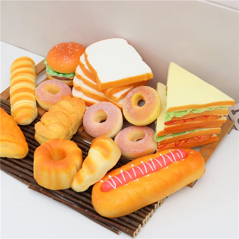 Soft Simulation Artificial PU Bread for Desserts Decoration Photography Props Supplies