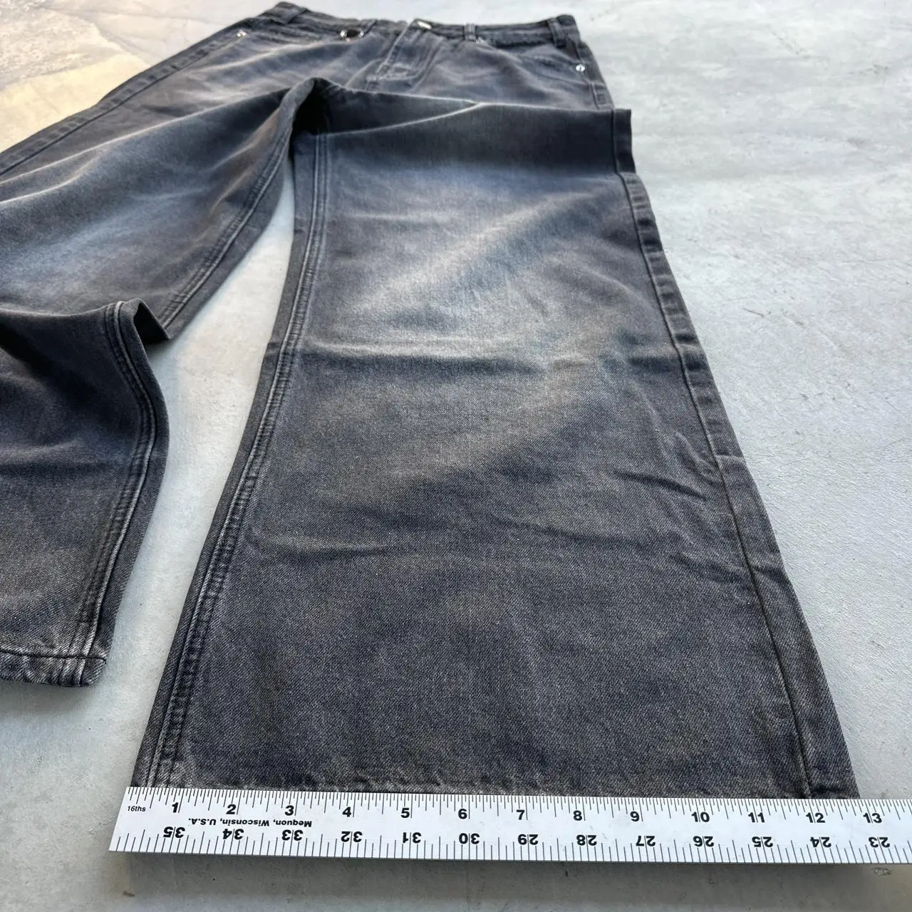 Shop Y2K Vintage Baggy Black Washed Denim Jeans from Factory