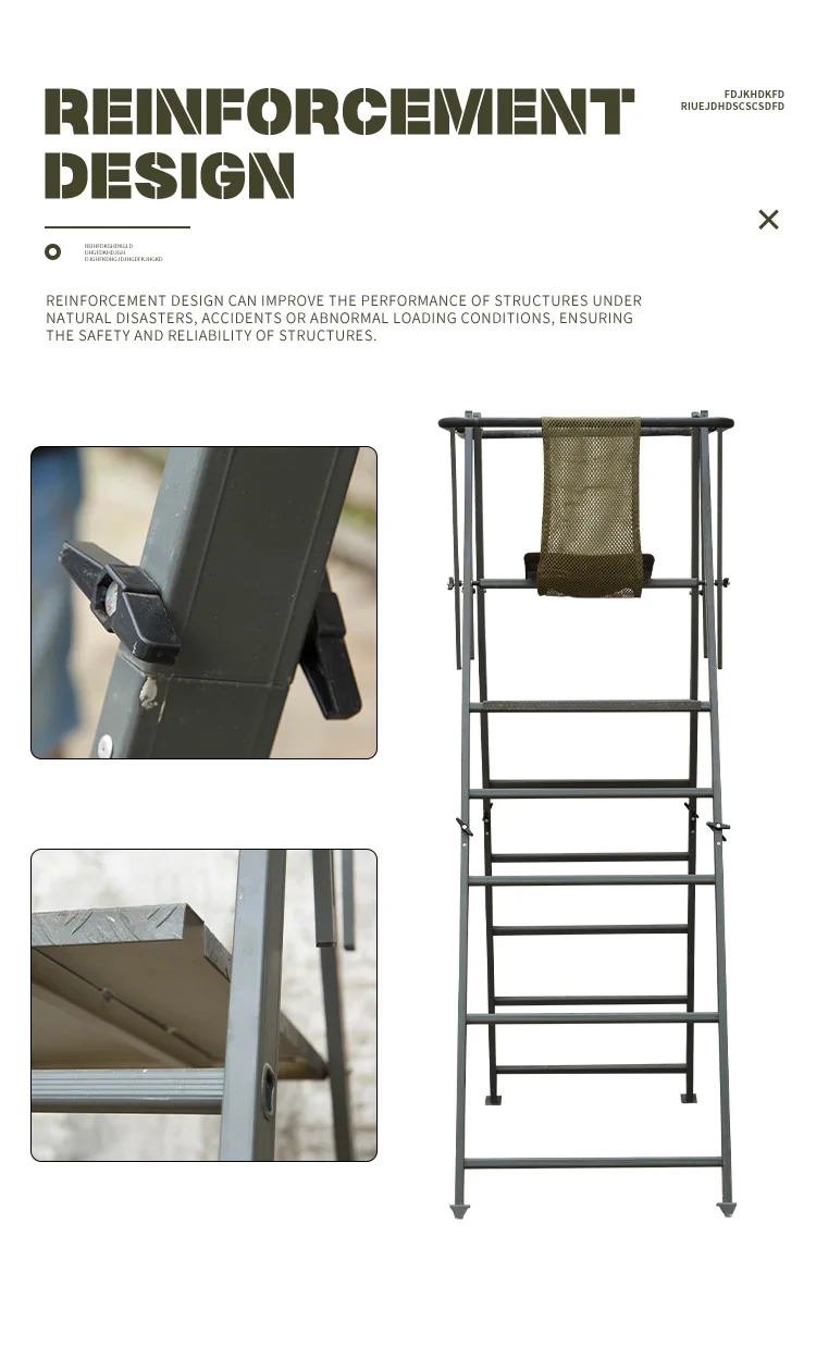 Folding Telescopic Ladder Portable Aluminum Ladder Tree Stand For