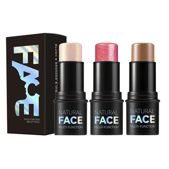 Multi-Functional 3D Profile Face Highlighter Pen Natural Highlight Blush Stick for Brightening Skin Mineral Pigment Contour
