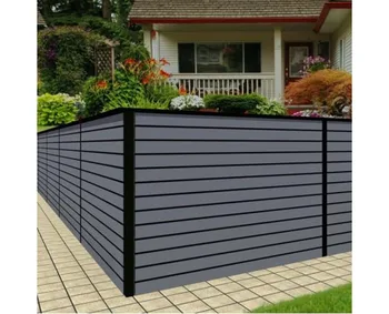 Most popular Black metal fixed horizontal privacy aluminum slat fence louvered panels