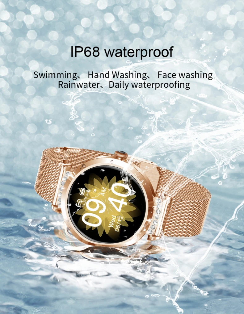 NY22 Smart Watch for Women Health Heart Rate IP68 Waterproof 1.09