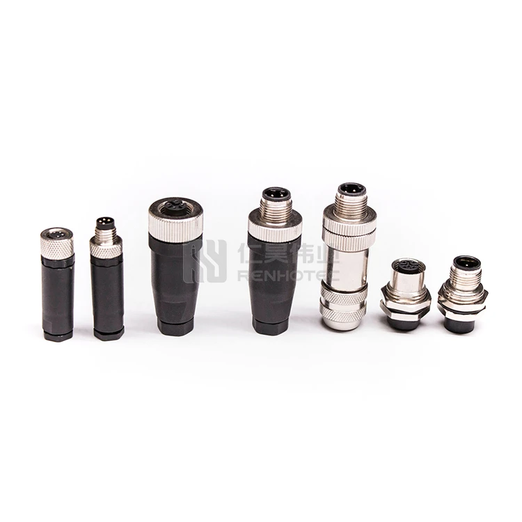 Metal M12 Connector 5 Pin with Shielding IP67 IP68 Industrial Male Female Waterproof Power Screw Straight Cable Sensor Assembly