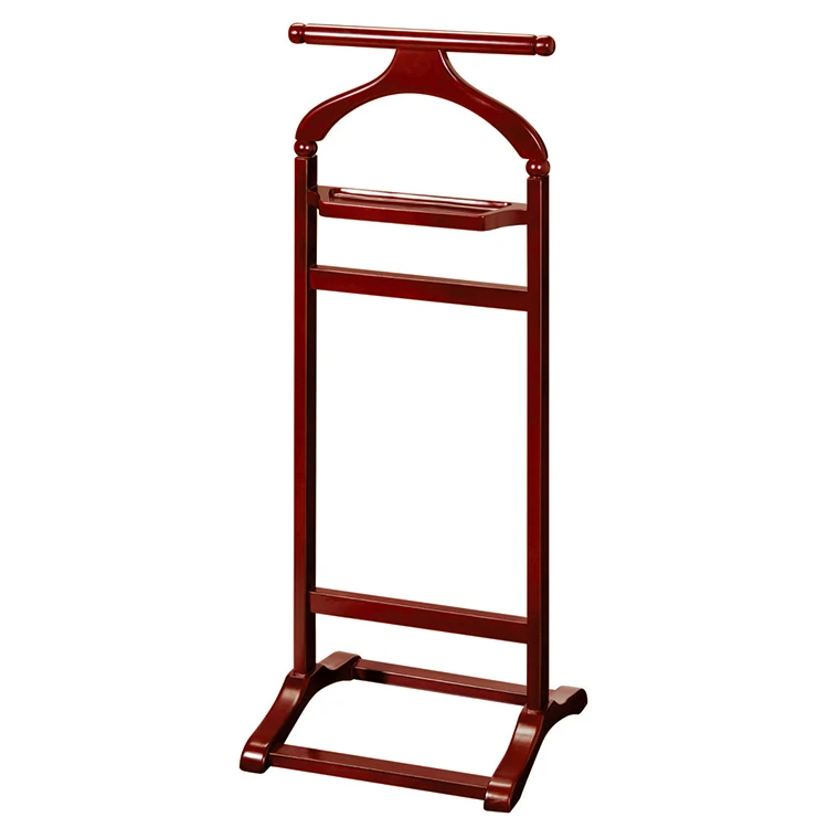 Wardrobe Wood Suit Valet Rack Freestanding Contour Hanger Trouser Shoe