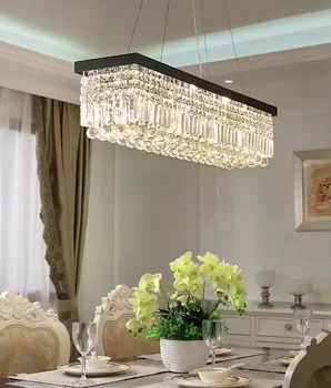 Black LED Light Source Ceiling Chandelier Modern and Stylish Crystal 15 90 Dining 80 Large Hotel Chandelier E27 Switch Control