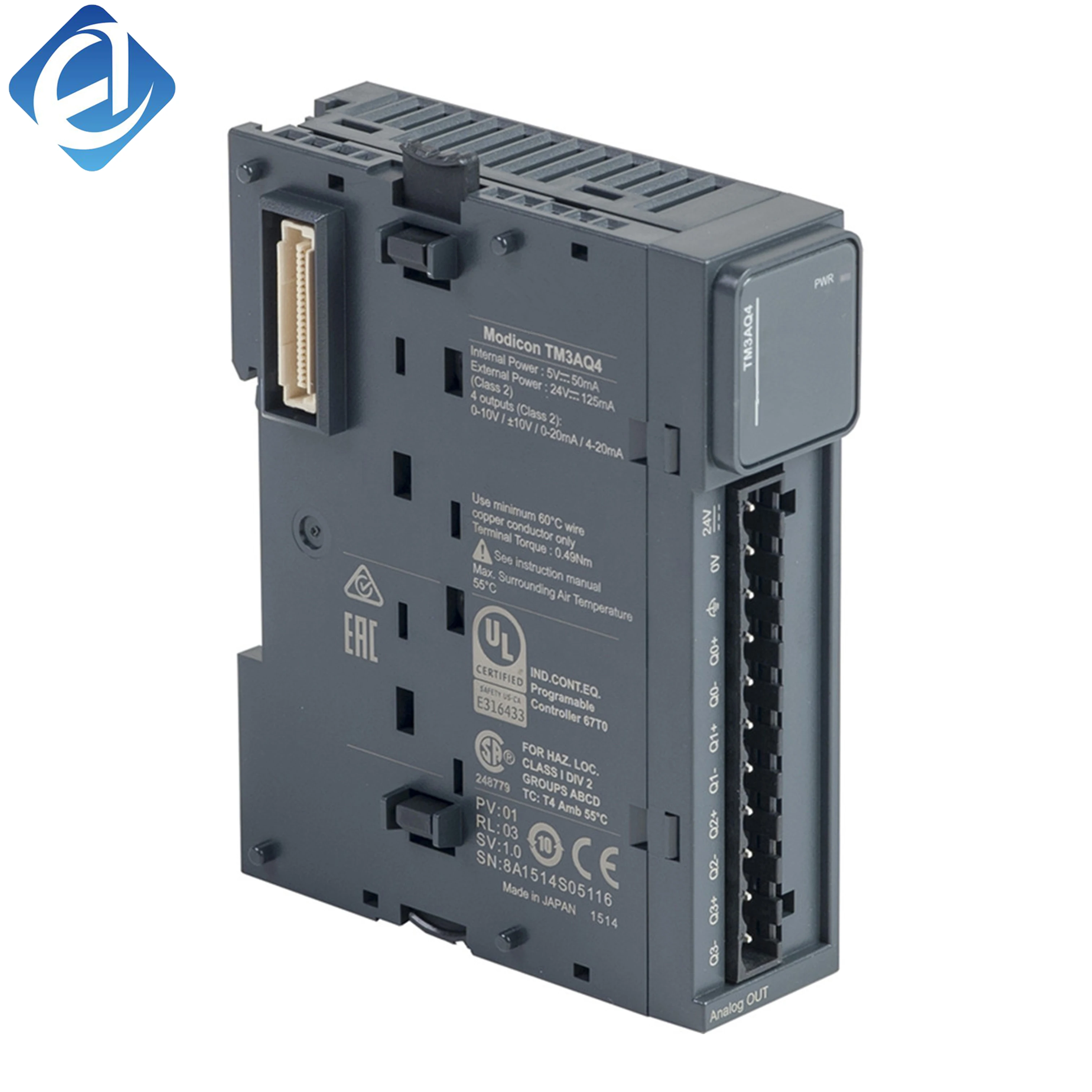 New Original TM3AQ4 Modicon TM3 series analog output module. With 4 analog output channels, high-precision signal output, compact structure and easy installation. It supports flexible PLC expansion, offers stable operation