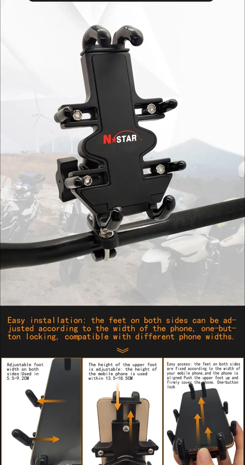 Quick Grip Spring Loaded Mwupp Bicycle Motorcycle Phone Ram Mount ...