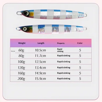 Cross-Border Hot-Selling Metal Jig Lure Sea & Boat Fishing Fast-Sinking Slow-Rolling Night-Glow Spanish Mackerel Bait Hooks – Metal Jig – view 3