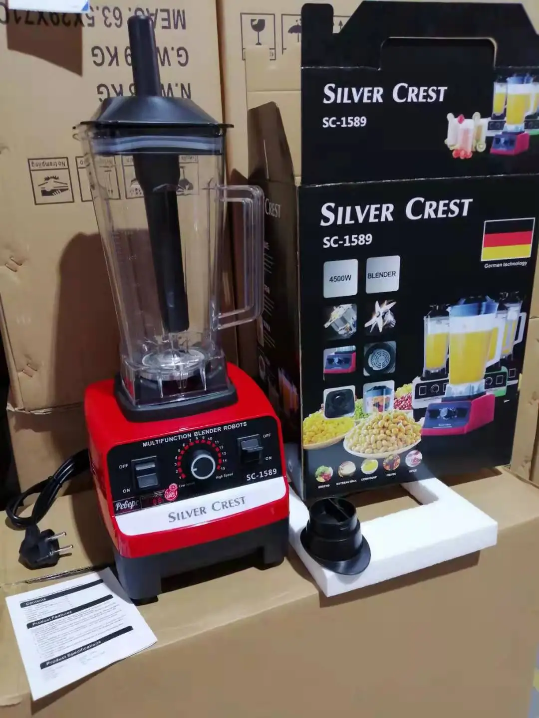Heavy Duty Commercial 4500w Silver Crest Blender Sc-1589