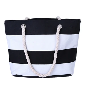 Unisex Custom Logo Polyester Handle Summer Tote Bags Casual Beach Shopping Women's Tote