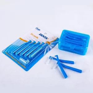 Daily Care GMP ISO Quality Pre-bend Brush Interdental Picks L-shaped Multi Colors Dental Care Interdental Brushes Reusable