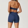 Set corto in vita doppio reggiseno con cavezza blu Navy