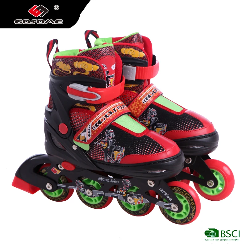 GOSOME  Inline Skates Black and Red Roller Skate for Kids for Sale