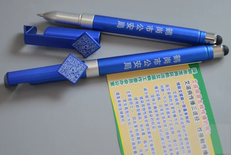 
 5 в 1, многофункциональная ручка с баннером и флагом со стилусом, QR-код, держатель для телефона  