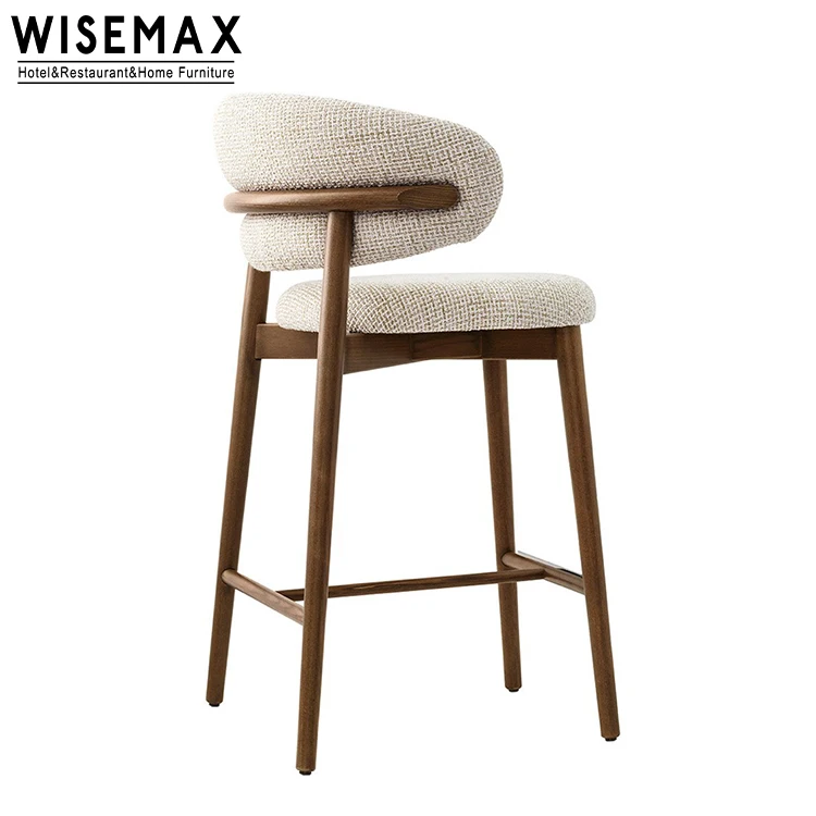Wisemax Furniture Nordic Bar Furniture Solid Wood Frame Bar Stool Withe