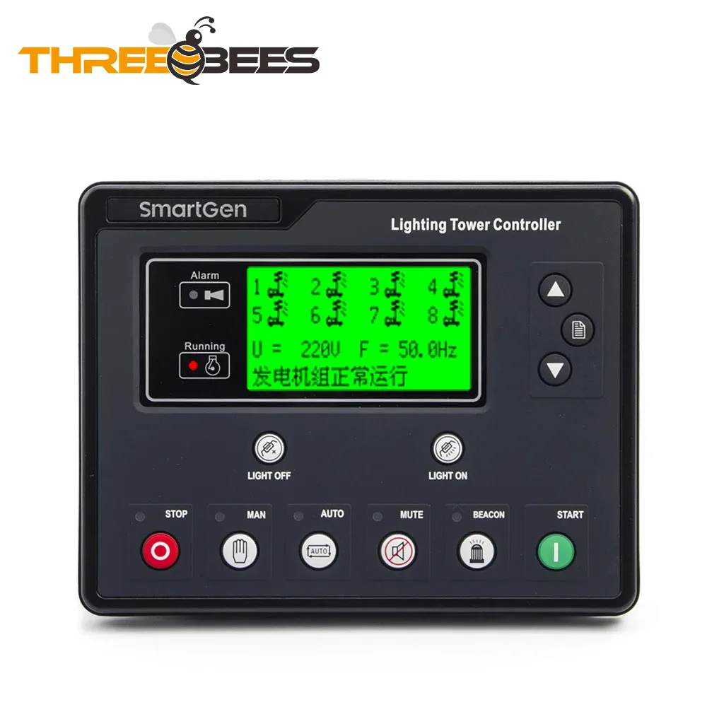 Smartgen ALC704 ALC708  Light Tower Controller Timing Remote Start Stop Monitor Control Panel for Genset