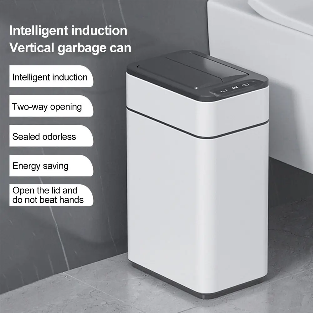 Trash Automatic Can Sensor Touchless Stainless Steel Dustbin 2024 New Garbage Can 15 Gallon Smart Induction Wastebasket Factory
