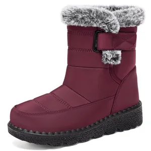 Women's Winter Cotton Boots Cross-Border Large Size Ankle Boots with Fleece Lining and Thickened Soles Snow Boots for Couples