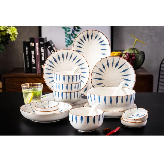 porcelain dinner set with Japanese style simple design