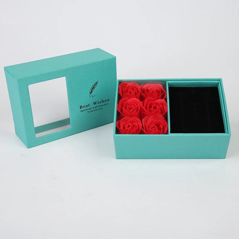 product custom valentines day gift box set with sponge jewelry gift packaging box for necklace with matching paper bags and soap rose-40