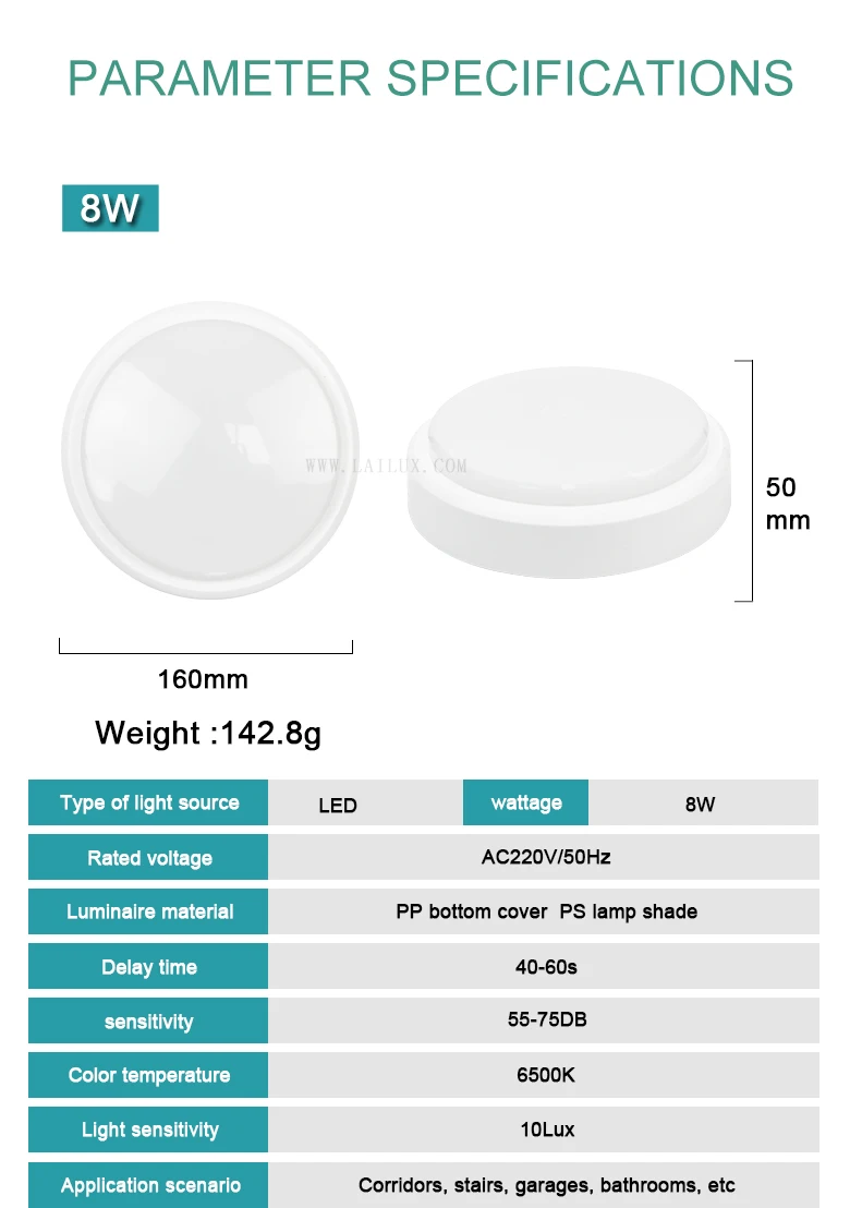 220V Smart Pir Motion Sensor Ceiling Light Sound Induction Ceiling Mount LED Panel Light for Living Room Hallway Lighting